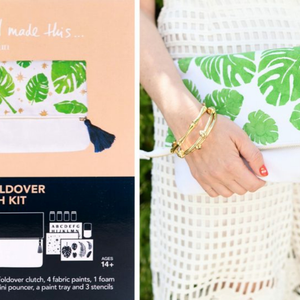 Design DIY White Gold Clutch Purse Kit by Fabfitfun Popsugar Designer Craft Kit
